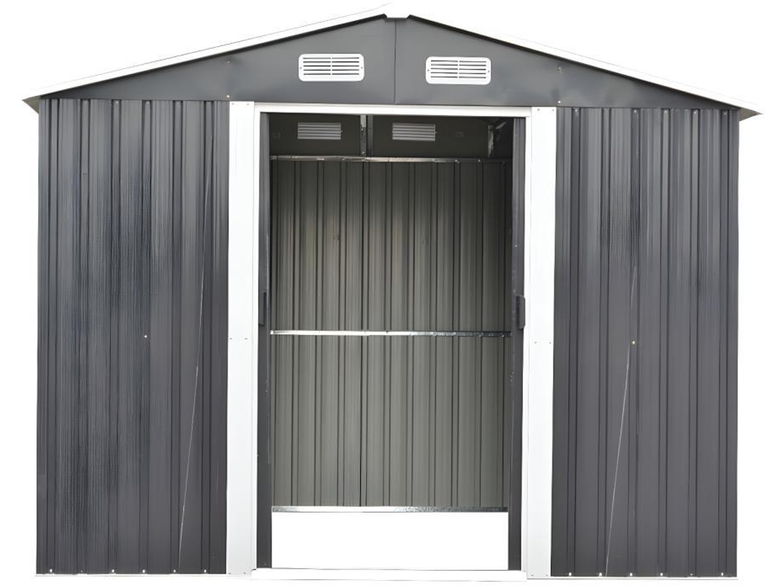 Abrigo de Metal VENTE UNIQUE Manso (Cinza Antracite - - 259x257x202 cm)