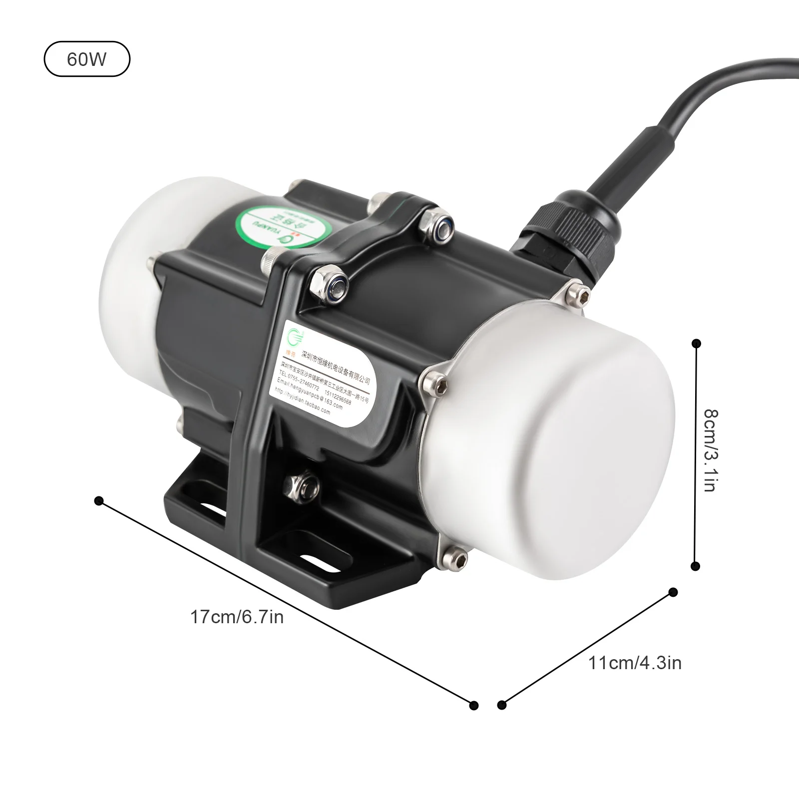 Motor De Vibração, Velocidade Máxima De 3000rpm, Impermeável Ip65, 60w Oem