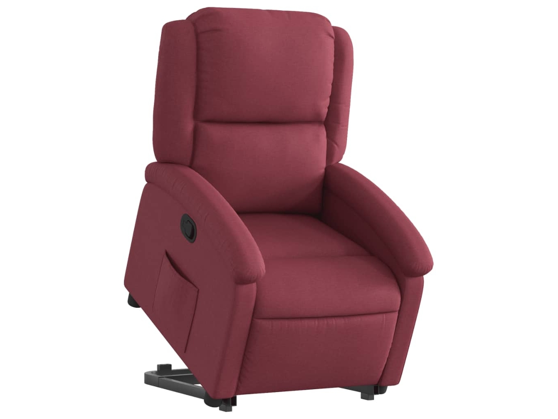 Poltrona reclinável elevatória tecido vermelho tinto