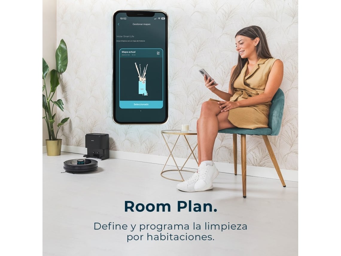 Robô Aspirador Conga 7490 Ultimate X-Treme com Tecnologia de Navegação Laser e Base de Autoesvaziamento Limpeza 4 em 1: Varre Aspira Lava O CECOTEC