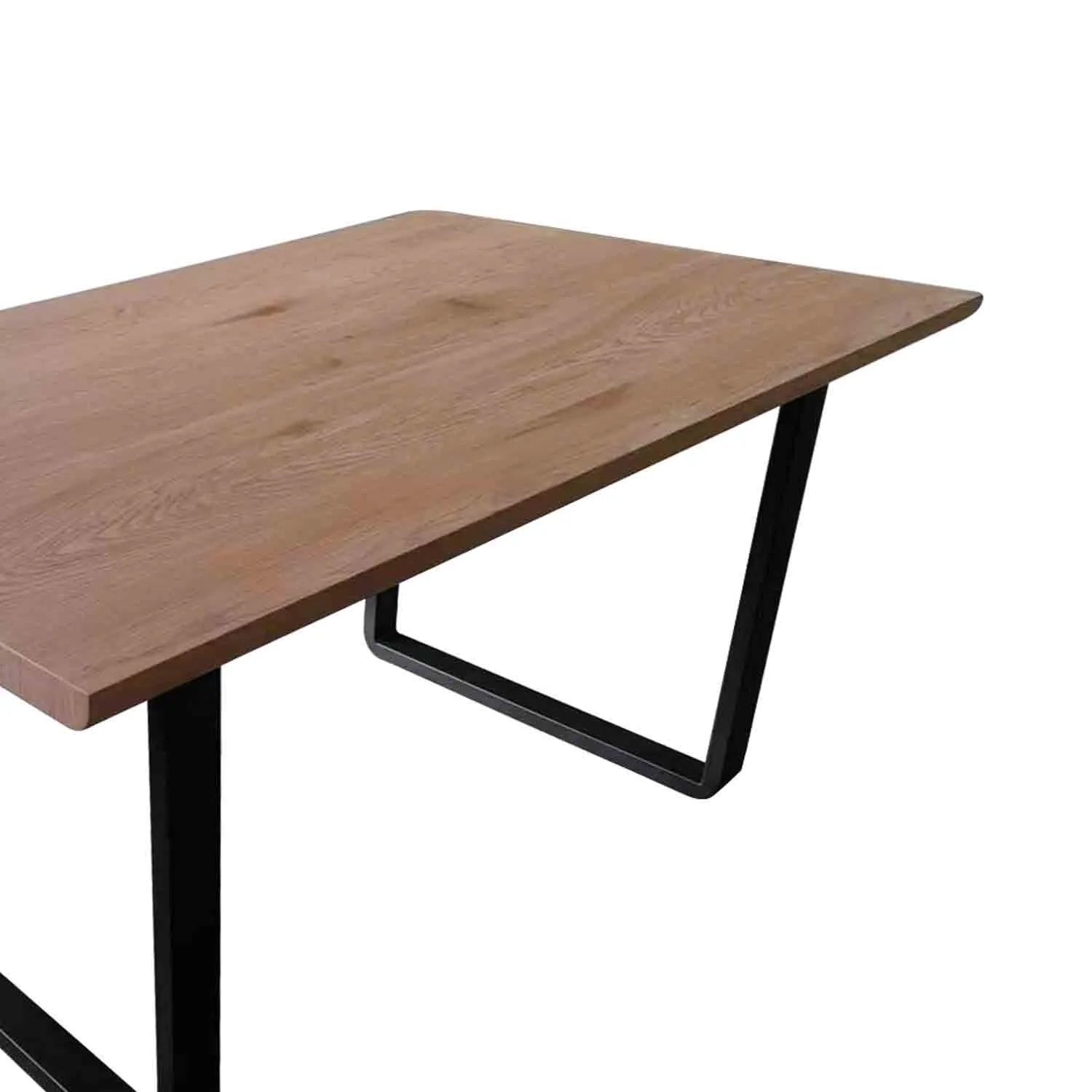 Mesa de Comedor Madera Natural/Negro Beckett LÚZETE 140cm