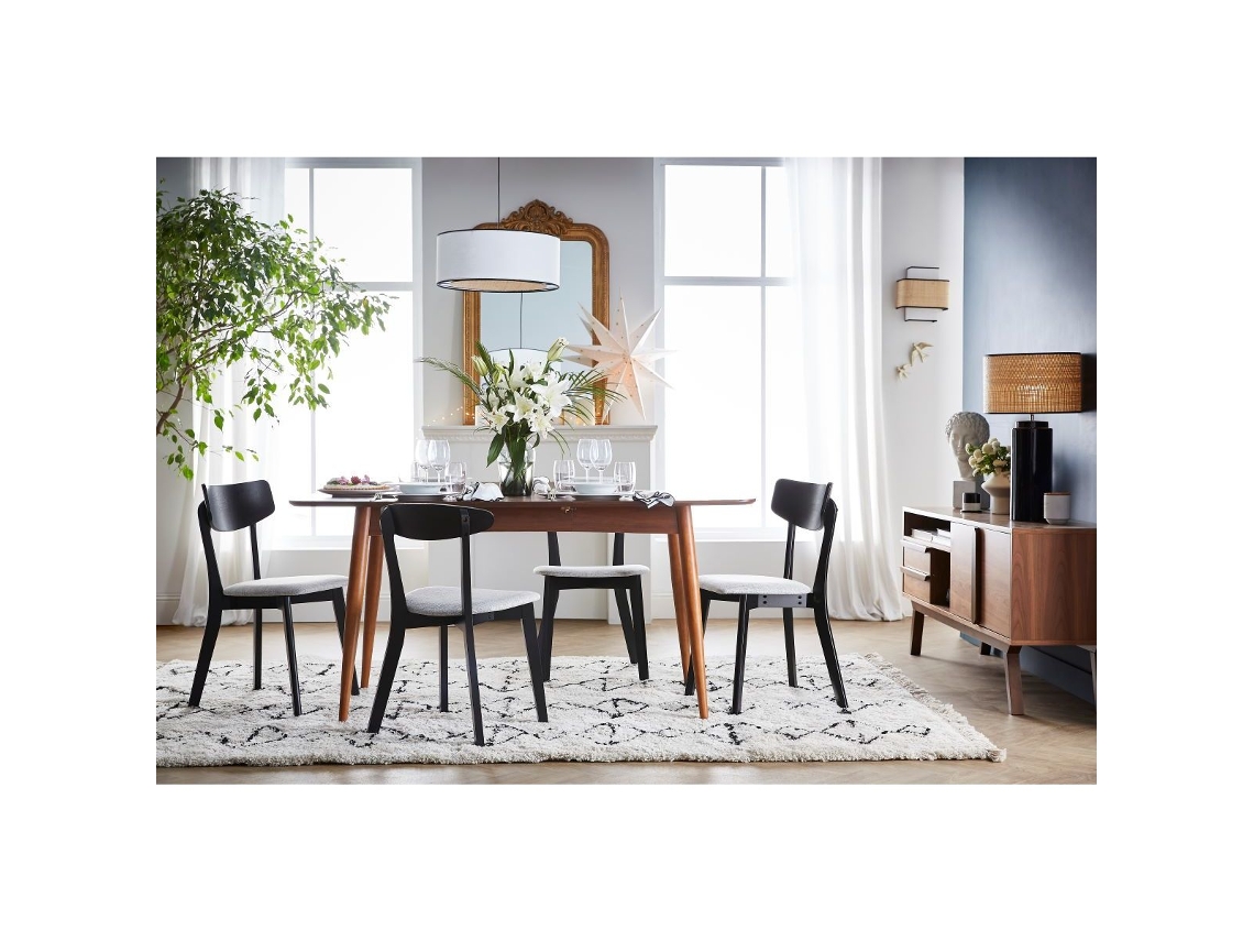 Mesa de jantar extensível em nogueira natural L130-160 cm NORDECO MILIBOO