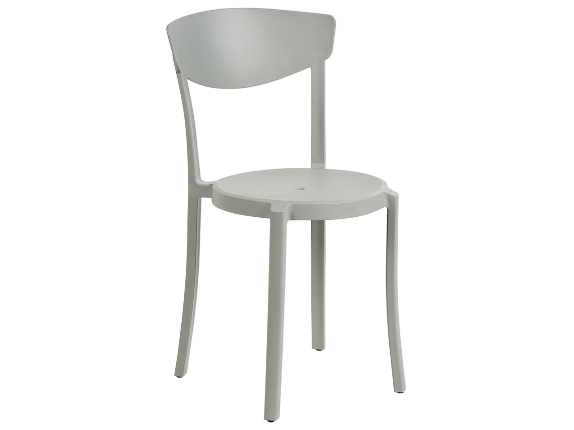 Conjunto de 8 cadeiras de jantar BELIANI Vieste de Material sintético Cinzento 42x38x80