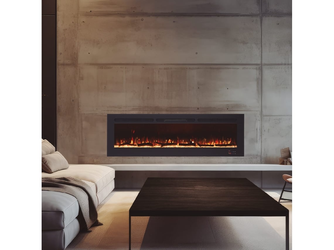 Chimenea Elétrica De Pared Empotrable Kekai Maine 173x10x46 Cm 2000 W Con Simulación De Fuego | Panel De Control Táctil Y Conexión App