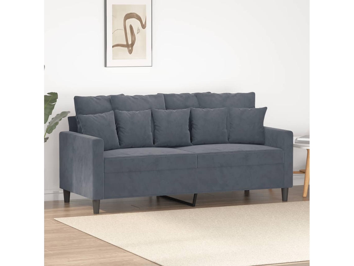 Sofá de 2 lugares VIDAXL veludo cinza-escuro (140 cm)