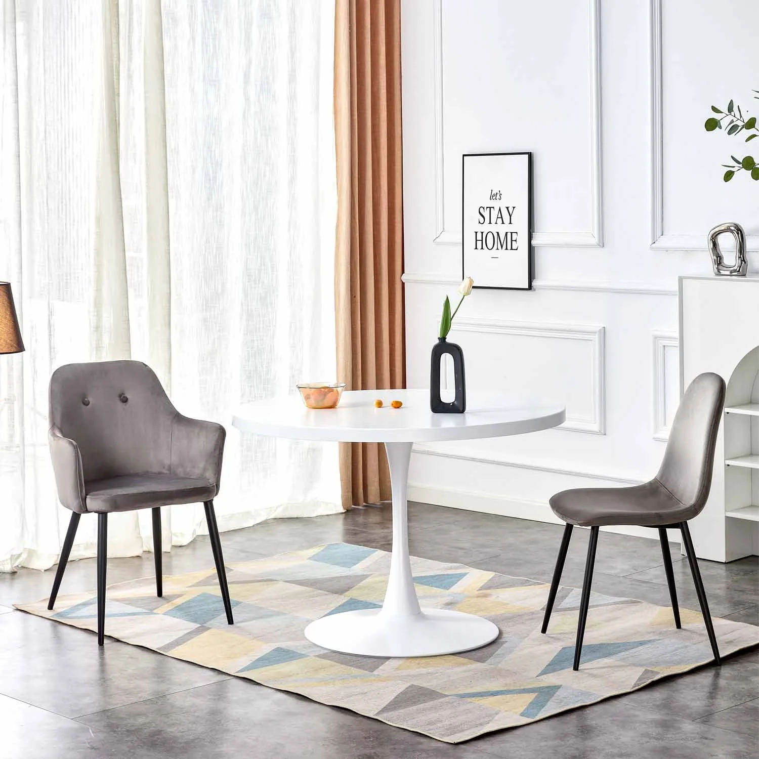 Mesa de Jantar Eudora Branca LÚZETE 110cm