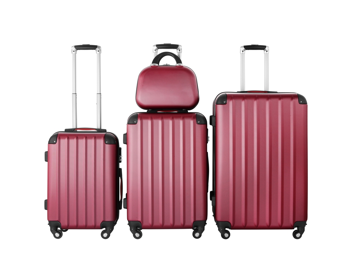 Conjunto de Malas de Viagem TECTAKE Pucci Vermelho (48x30.5x75cm)