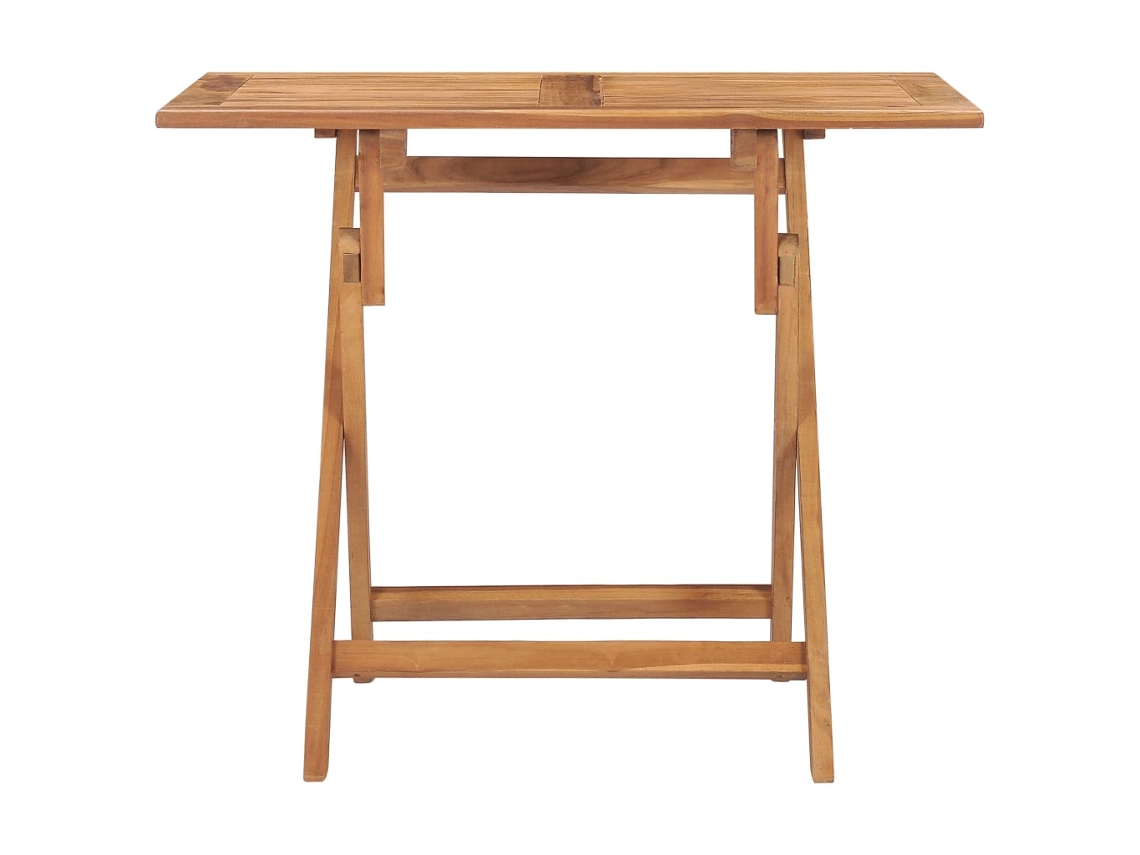 Mesa De Jardim Dobrável 90x60x75 Cm Em Teca Maciça Vidaxl
