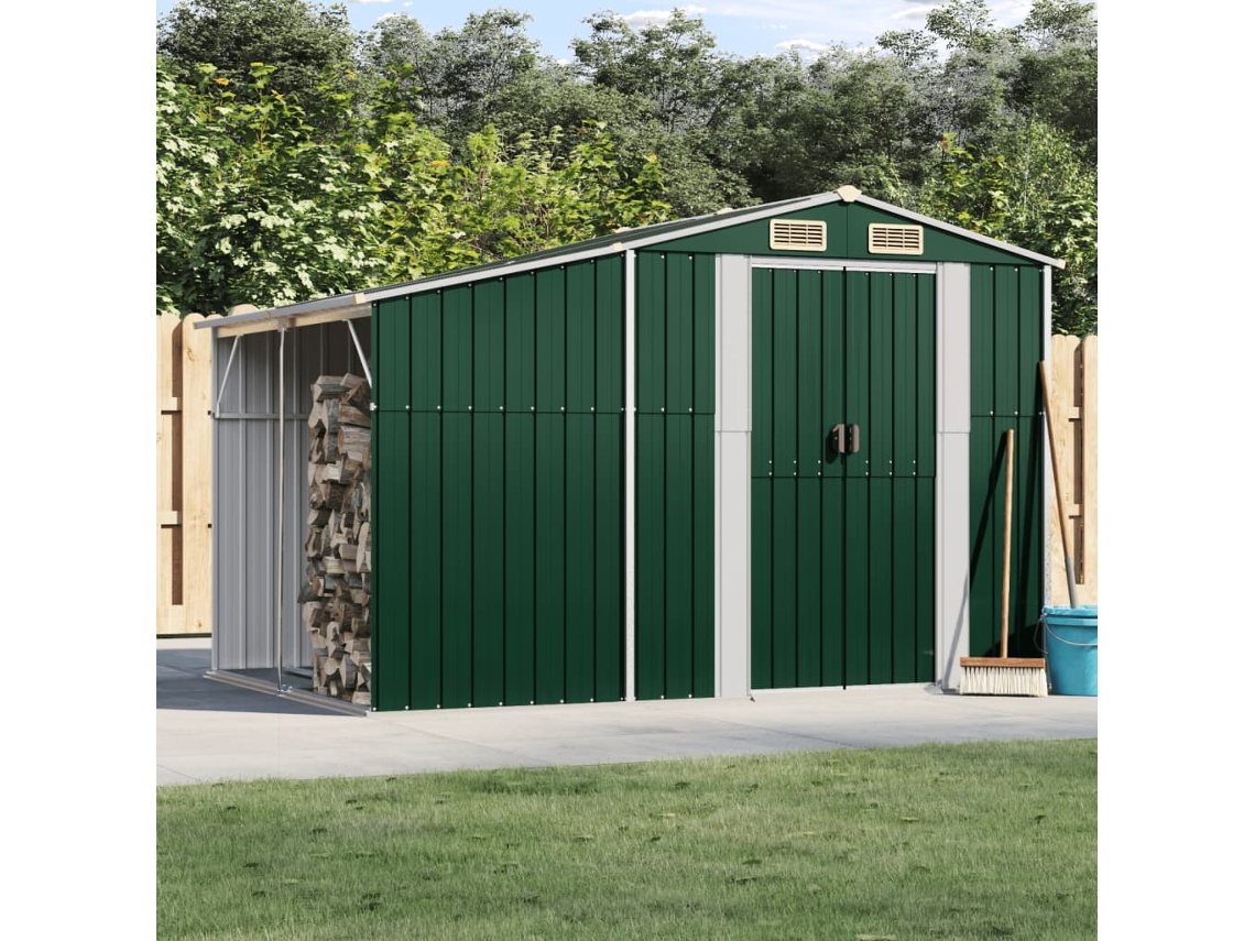 Abrigo VIDAXL Verde Aço (277x192,5x179 cm)