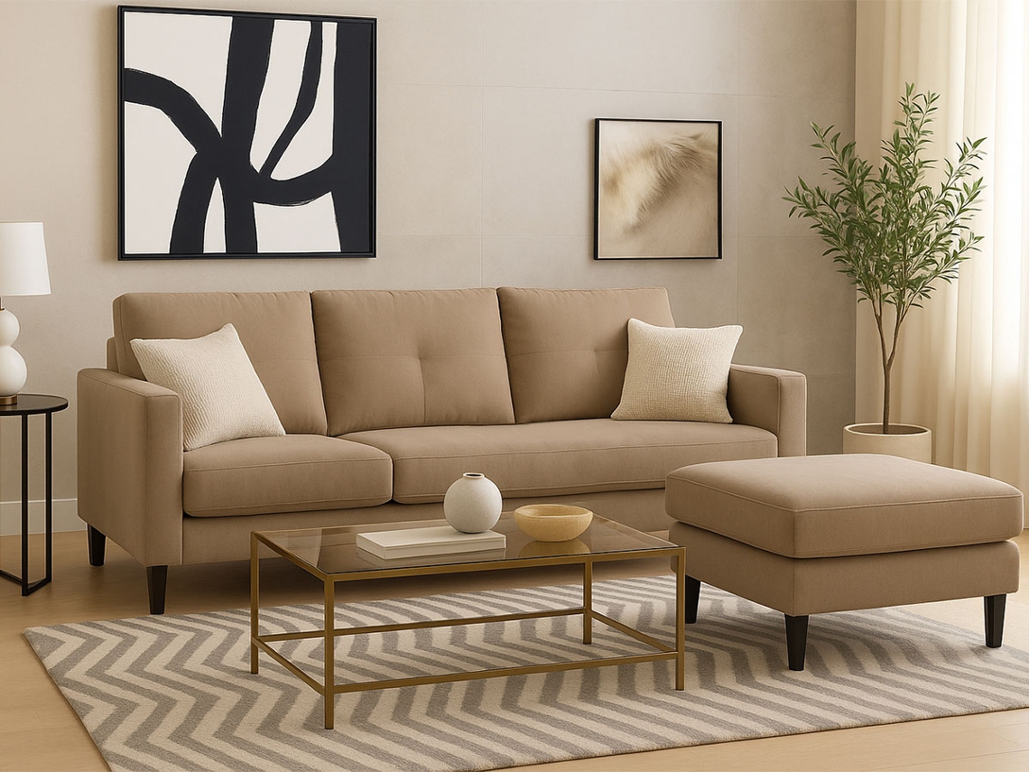 Sofá com Chaise Longue, Inter (Bege)