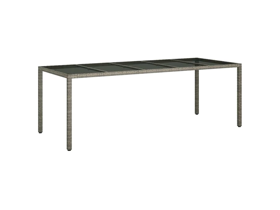 Mesa De Jantar Jardim Cinzeto Rattan 250x100x75 Cm Vidaxl