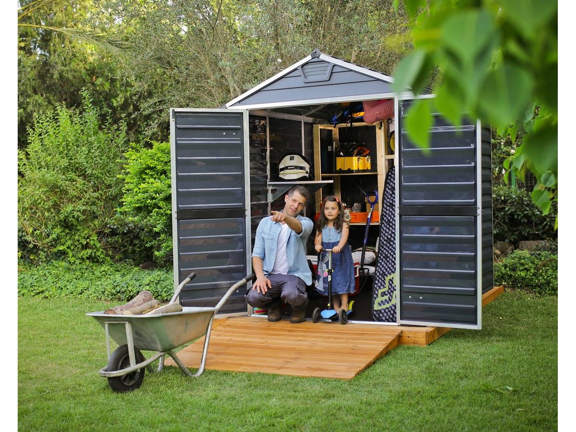 Abrigo de Jardim CANOPIA Skylight de Policarbonato 229X185X217 cm Cinza Escuro