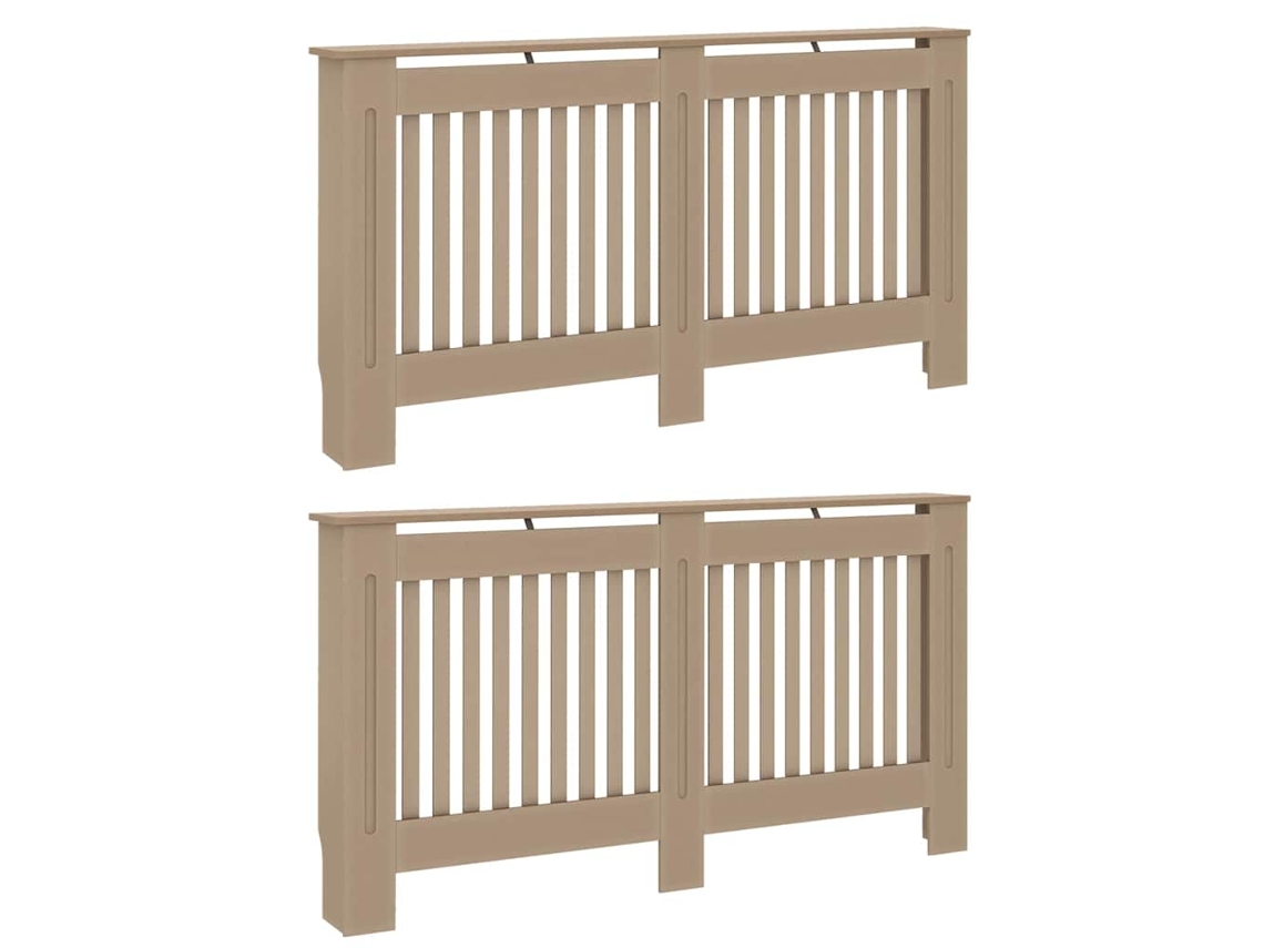 Capa De Radiador 2 Pcs Marrom 152x19x81,5cm Haochrymec