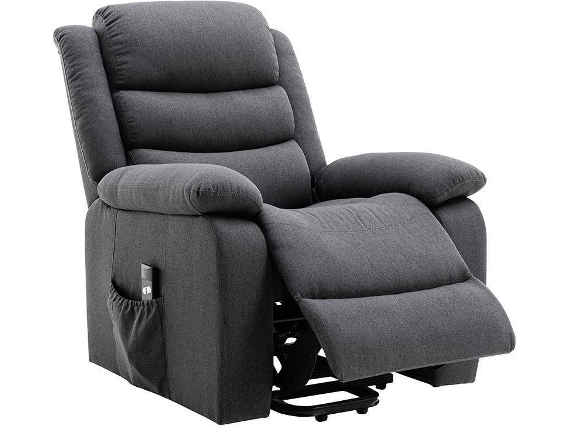 Poltrona Elevatória Nadine VENTE-UNIQUE (Cinza Antracite - Tecido e Veludo - 94x86x111 cm)