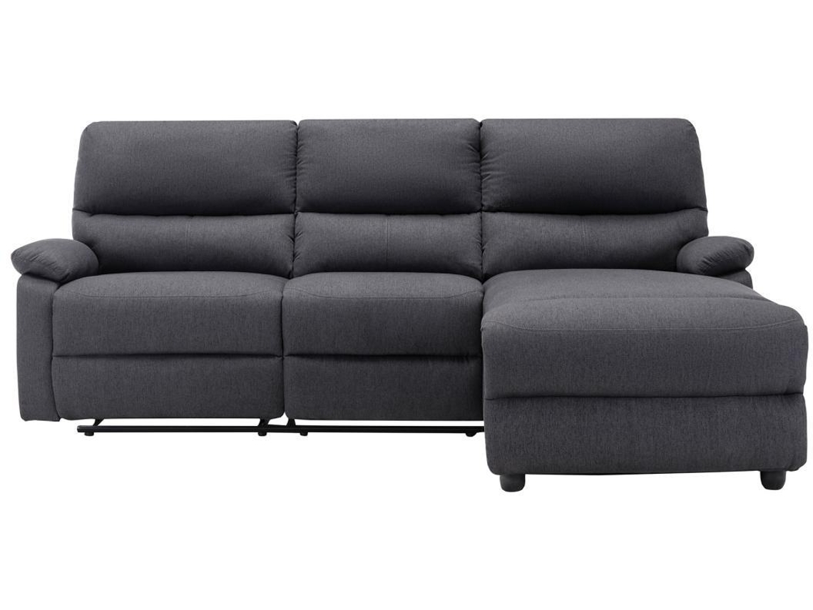 Sofá Relax Lunano VENTE-UNIQUE (Cinza Antracite - Tecido e Veludo - 234x170x98 cm)