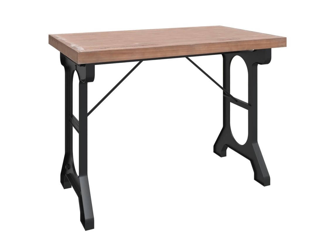 MAISON EXCLUSIVE Mesa de Jantar 110X65X82 cm Madeira de Abeto Maciça e Ferro