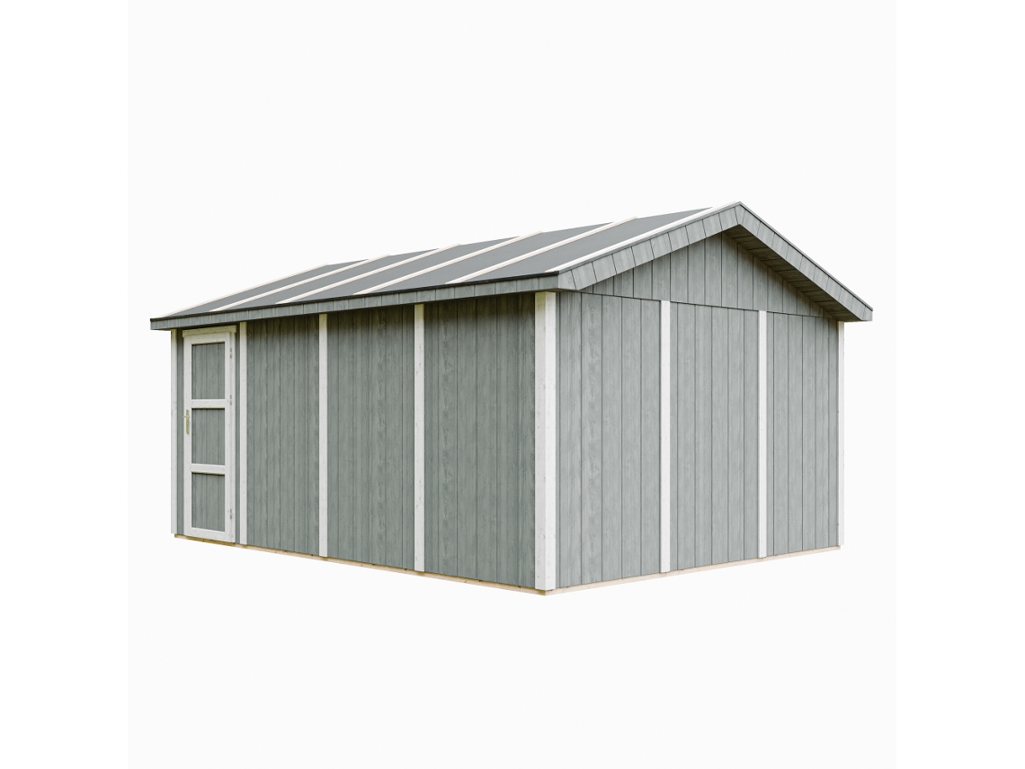 Garagem De Qualidade Premium 17 M² C378 X L530 Cm Timbela M991b Cavern Steel