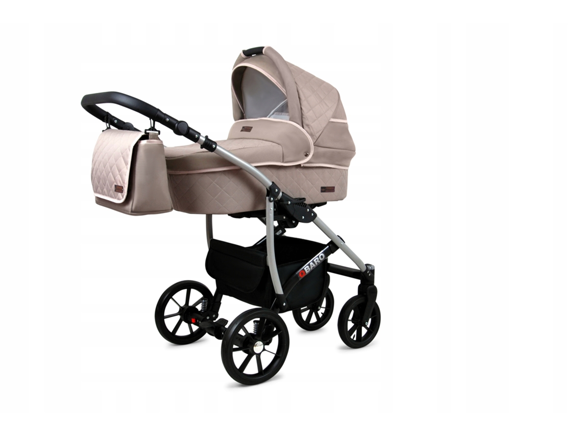 Carrinho de Bebé Multifuncional BABYLUX QBARO 2 Em 1 -Khaki - Ajustável e dobrável Construção leve em alumínio - Acessórios