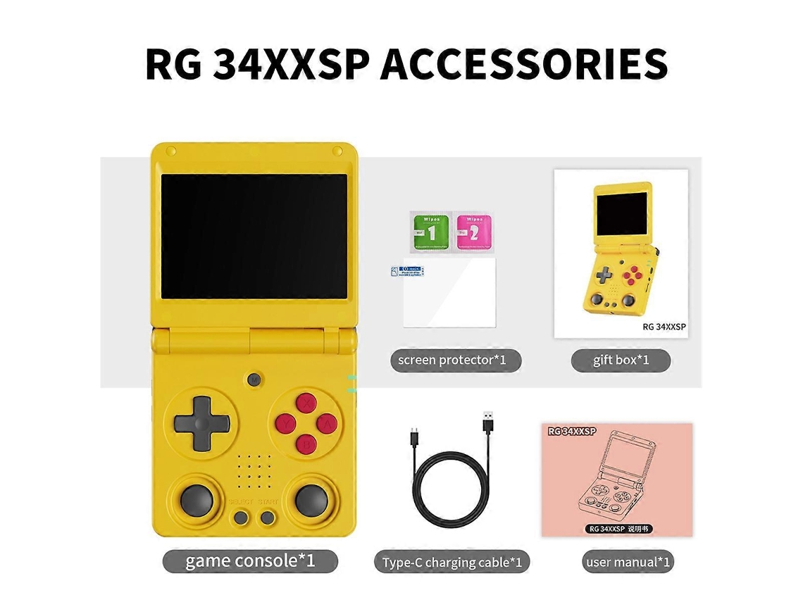 Console De Jogos Portátil Rg34xxsp Flip Com Tela Ips De 3,4 Polegadas, B Nostalgia88
