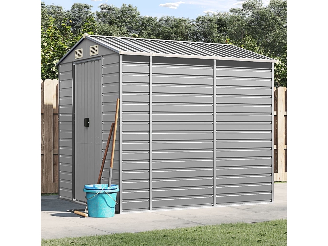 Abrigo VIDAXL Cinzento Aço (191x215x198 cm)