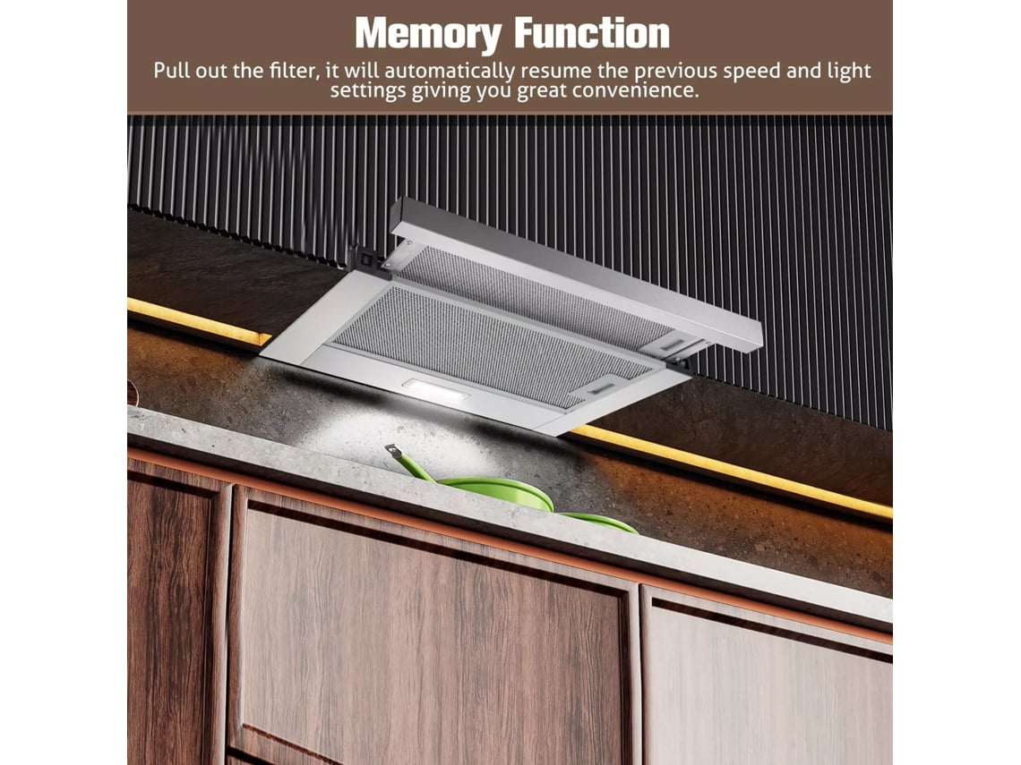 Coifa De Cozinha Telescópica De Tela Plana, 620 M³/h De Potência De Sucção, Eficiente Em Energia, Design Em Aço Inoxidável Oem