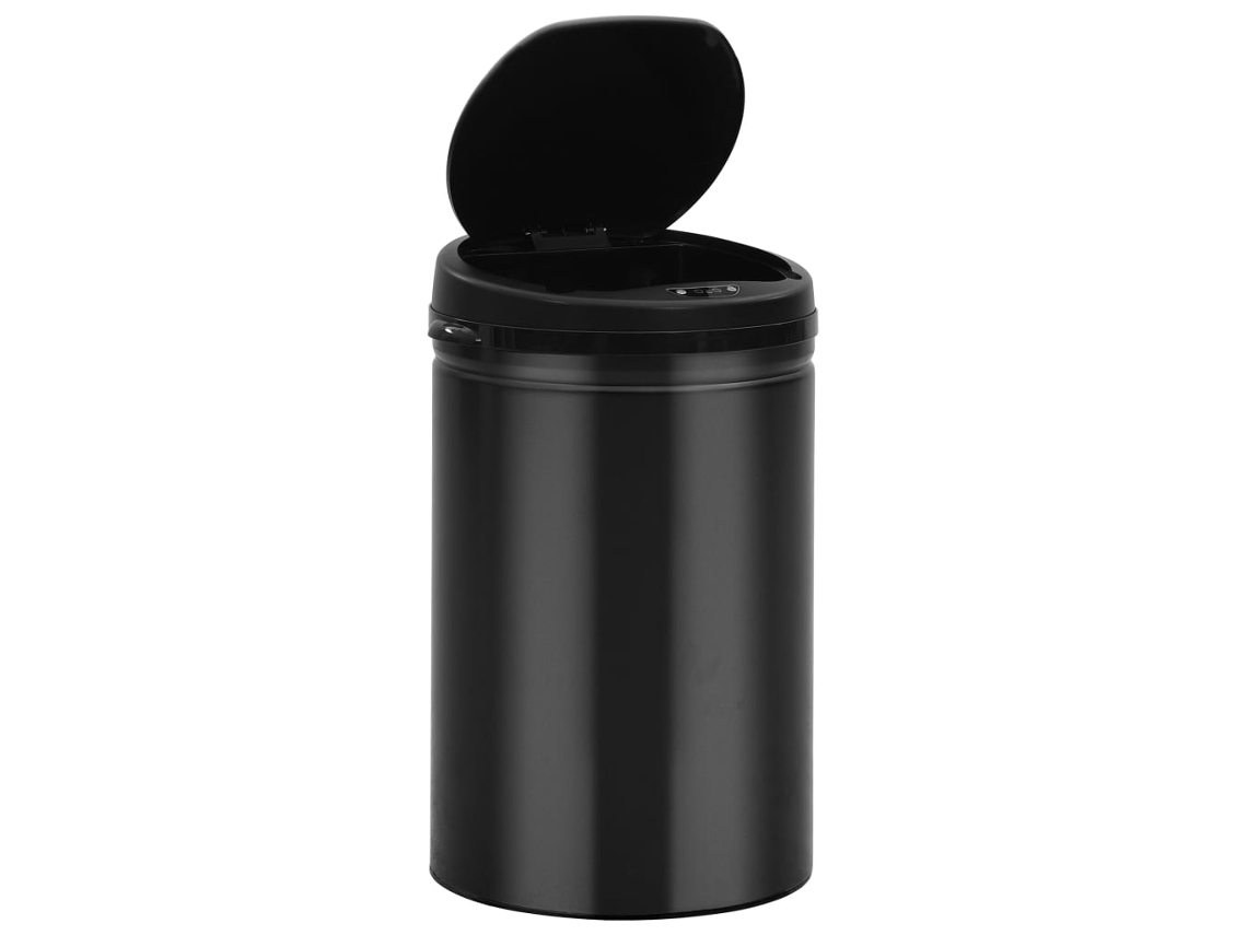 Vidaxl Coș De Gunoi Automat Cu Sensor, 30 L, Preto, Oțel Carbono