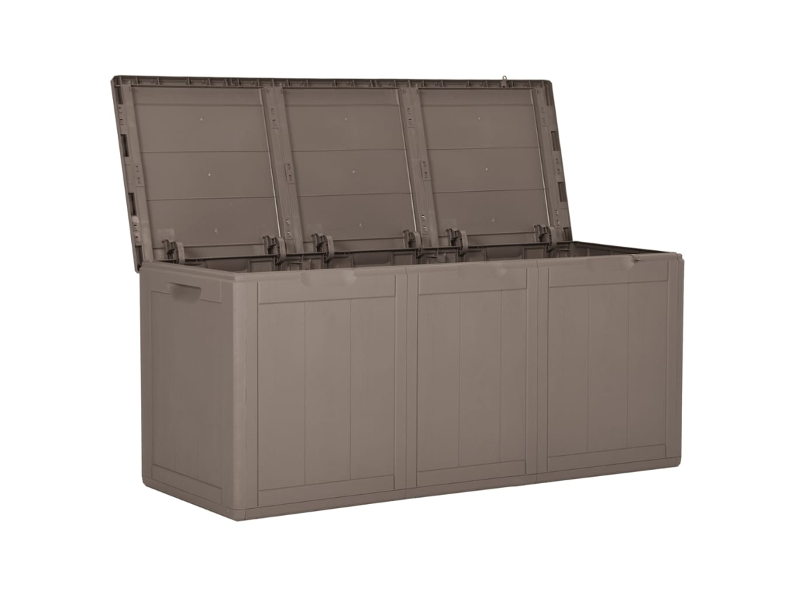 Caixa de Arrumação para Jardim 270 L Vime Pp Castanho PANGSHIYUAN