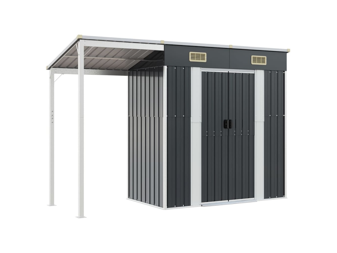 Abrigo MAISON EXCLUSIVE com Alpendre 277x110,5x181 cm Aço Antracite