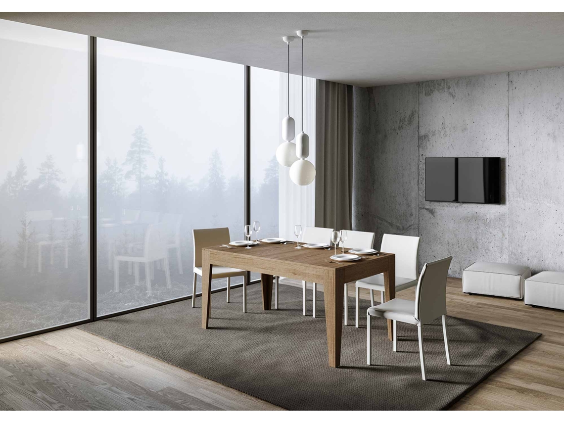 Mesa de Refeição ITAMOBY Cico (90x160/220 - Painéis em Melamina - Carvalho Natural)