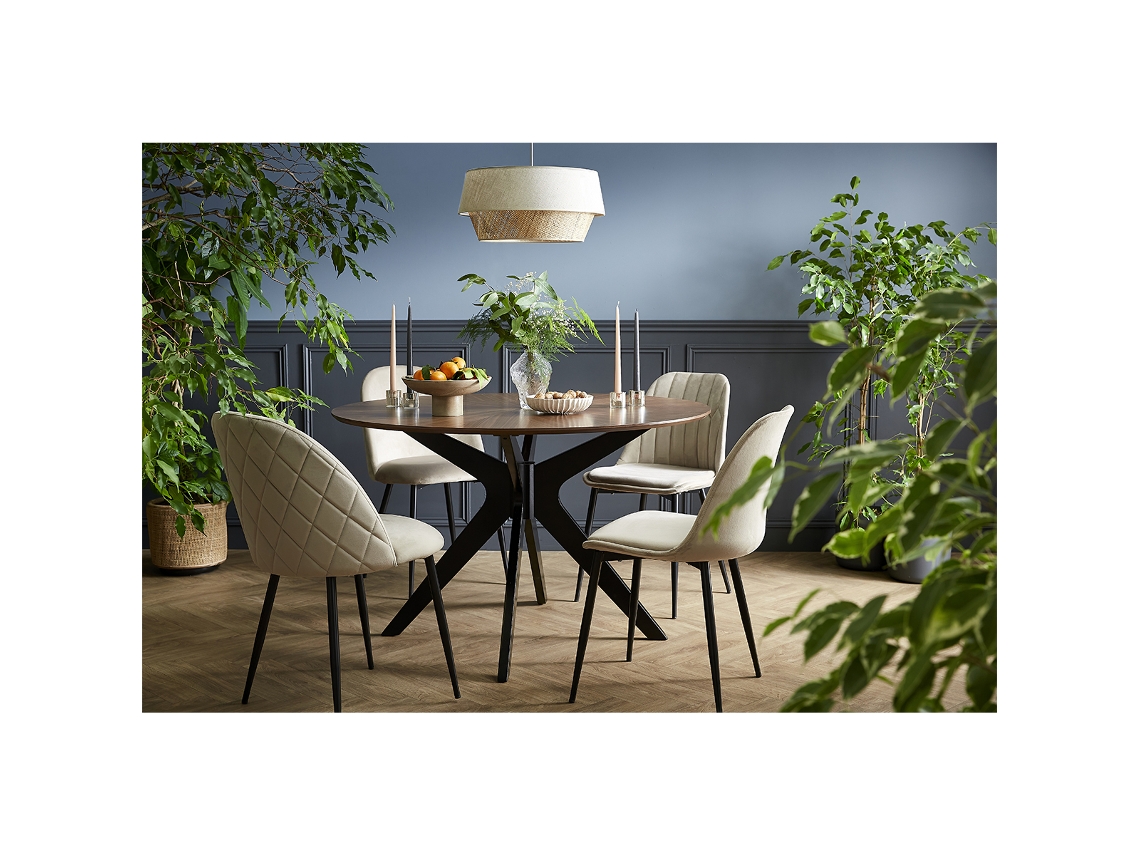 Mesa de jantar redonda design em nogueira 120 cm Dielli MILIBOO