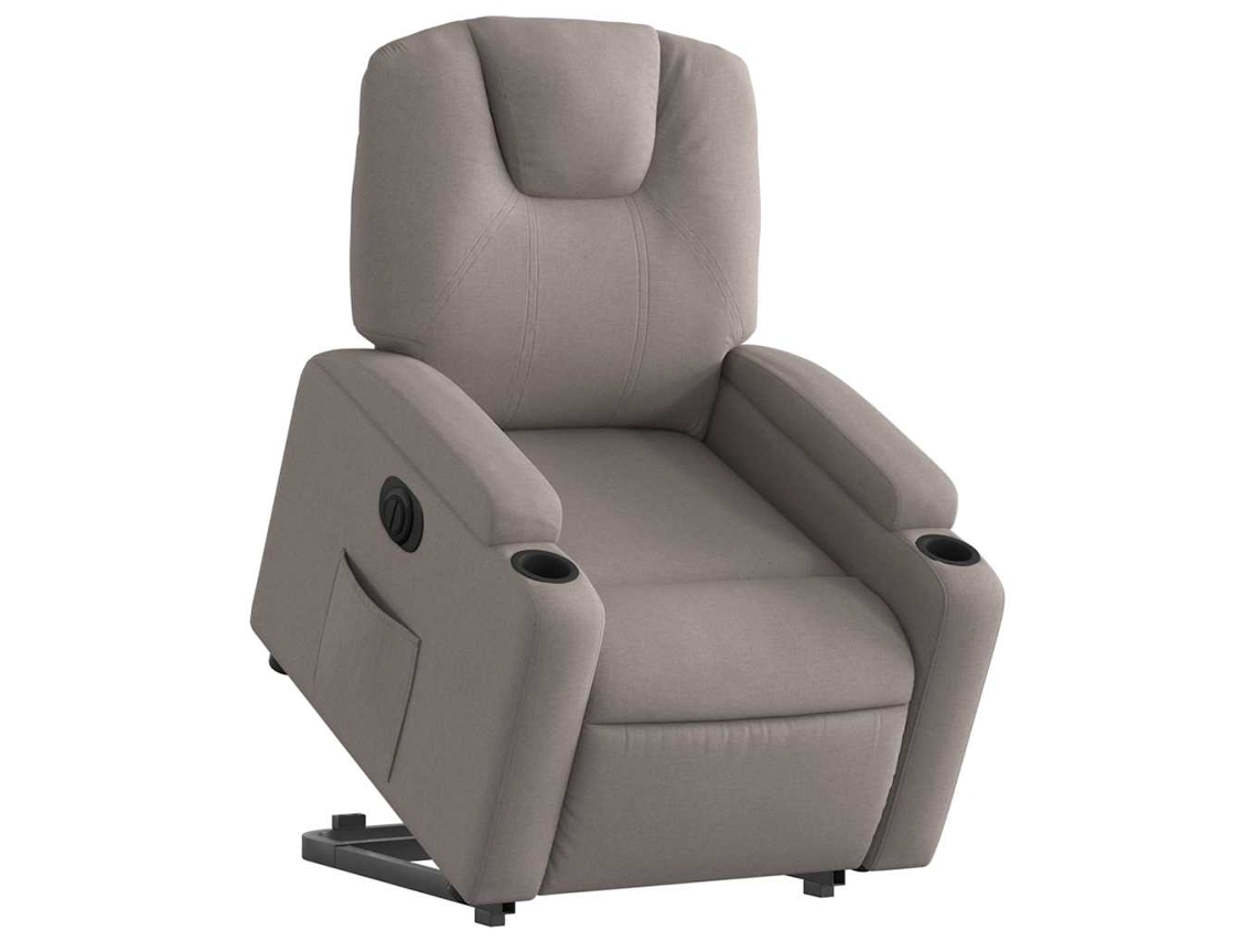Poltrona reclinável elevatória elétrica cinza-acastanhado
