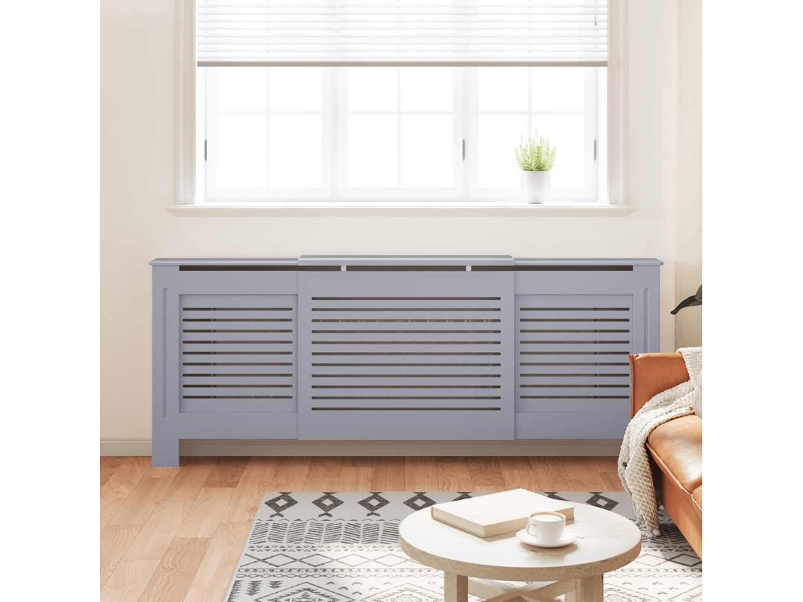 Cobertura De Radiador Mdf 205 Cm Cinza Haochrymec