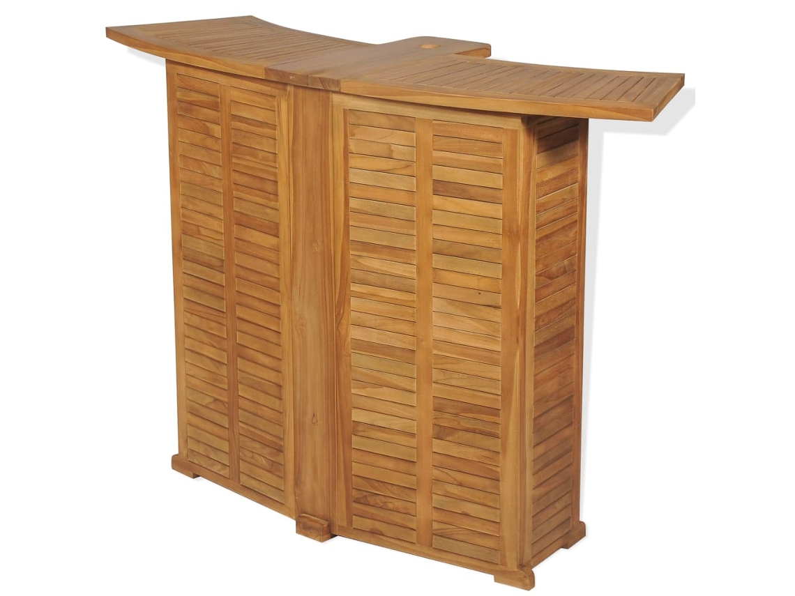 Mesa De Bar Dobrável 155x53x105 Cm Madeira Teca Maciça