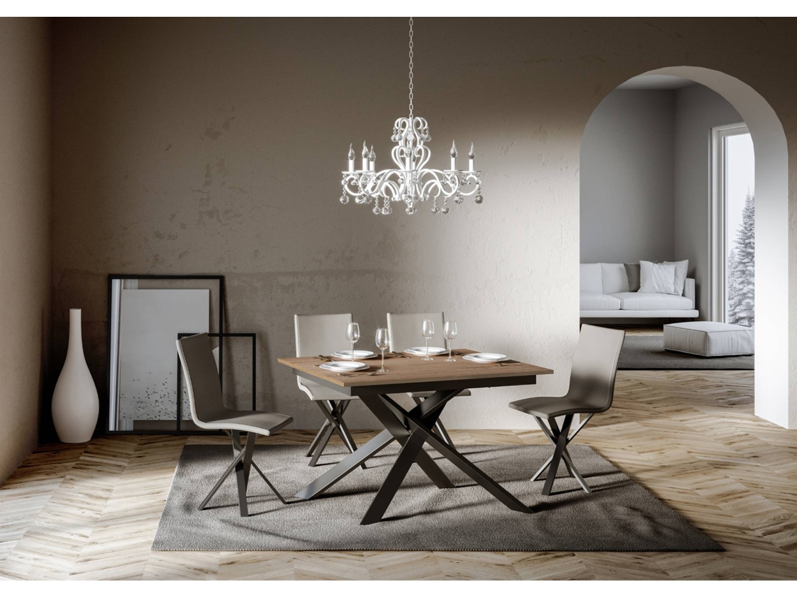 Mesa de Refeição ITAMOBY Ganty (90x120/180 - Painéis em Melamina - Carvalho Natural)