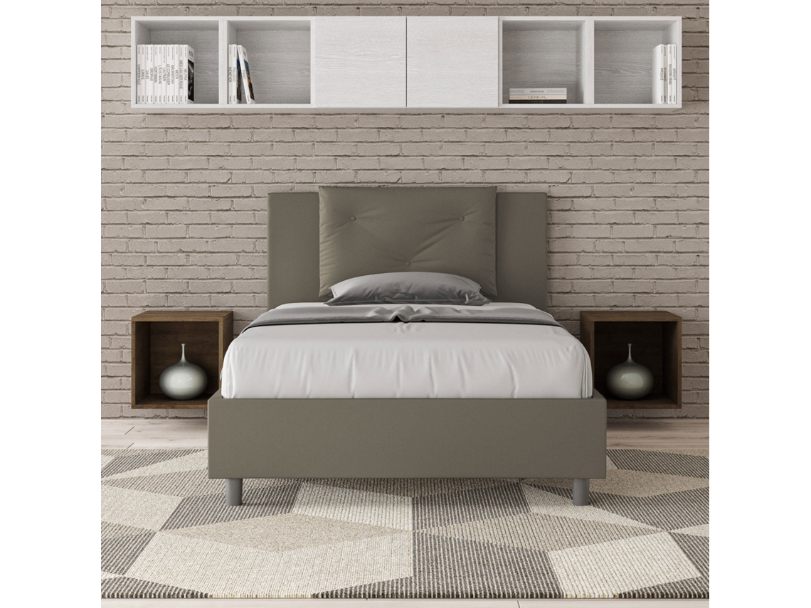 Cama de Corpo e Meio Sem Estrado Estofada AppiaITYHOME (120 x 190 cm - Painéis de Melamina e Couro Sintético)