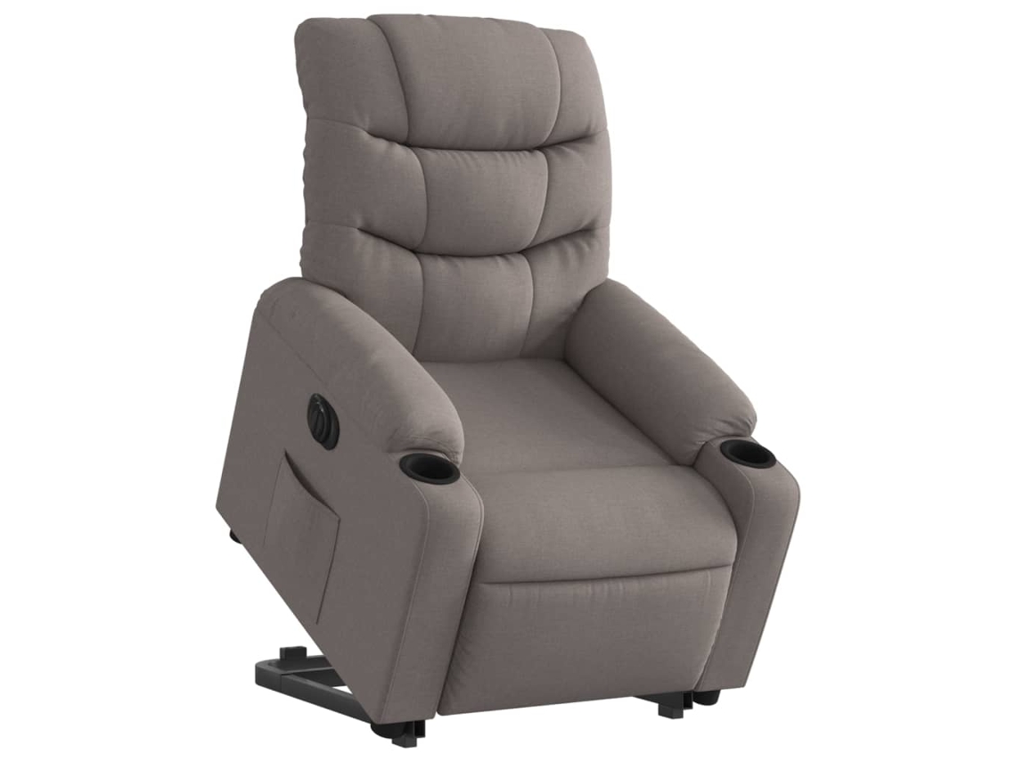 Poltrona reclinável elevatória elétrica cinza-acastanhado
