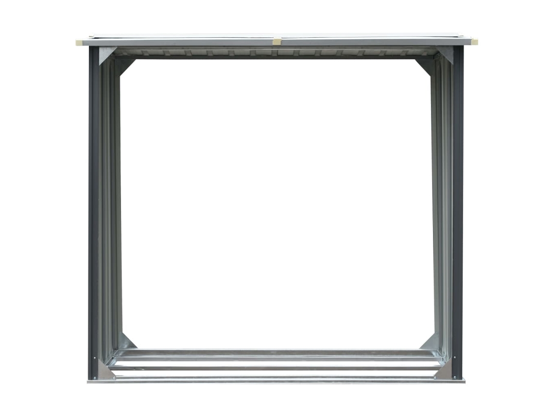 Abrigo Jardim P/ Arrumação De Troncos Aço 172x91x154cm Cinzento LOVELY HOME