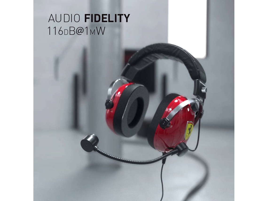 Auscultador Gaming THRUSTMASTER T.Racing Scuderia Ferrari Edition (Over-Ear - Microfone - Vermelho)