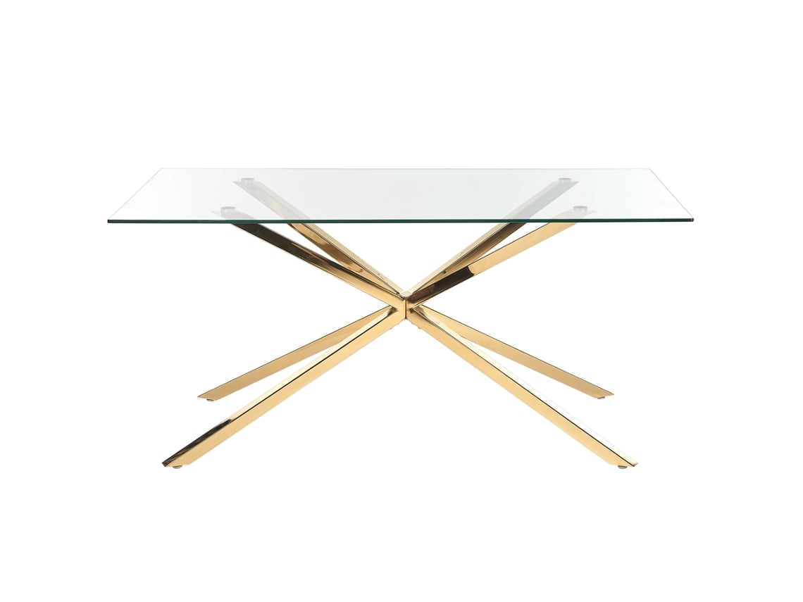 Mesa de jantar BELIANI Cora de Vidro de segurança (temperado) Transparente 90x160x75