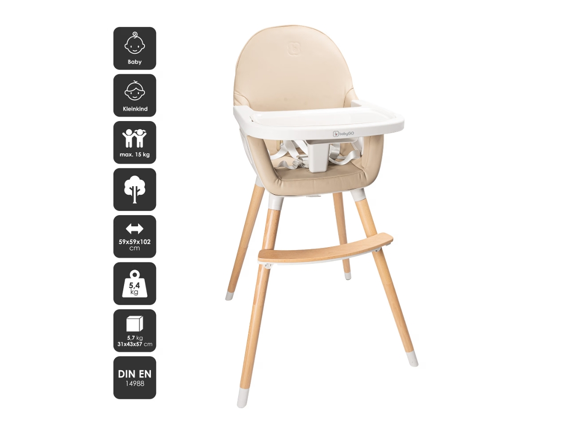 Cadeira Da Papa Babygo Highchair Skandi Beige