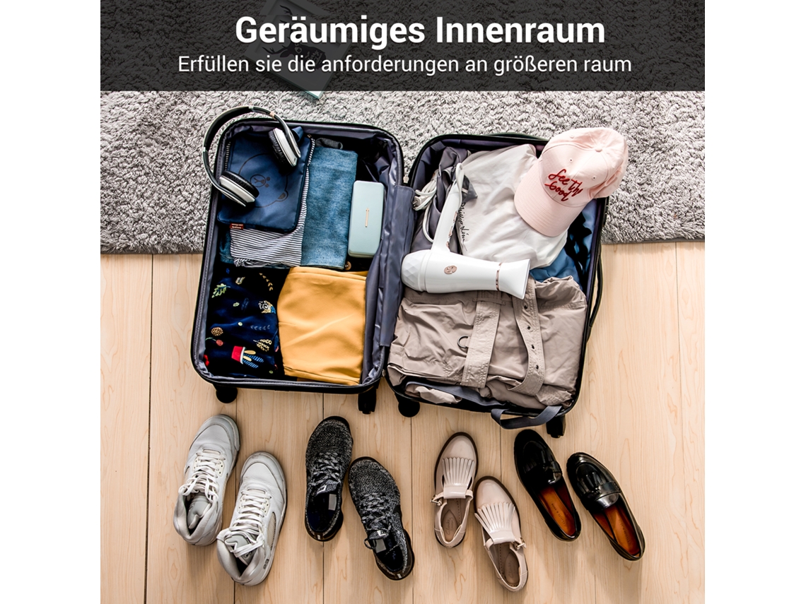 Mala Rígida Com 4 Rodas, Abs, Preto E Marrom, 65 X 44.5 X 27.5 Cm Haochrymec