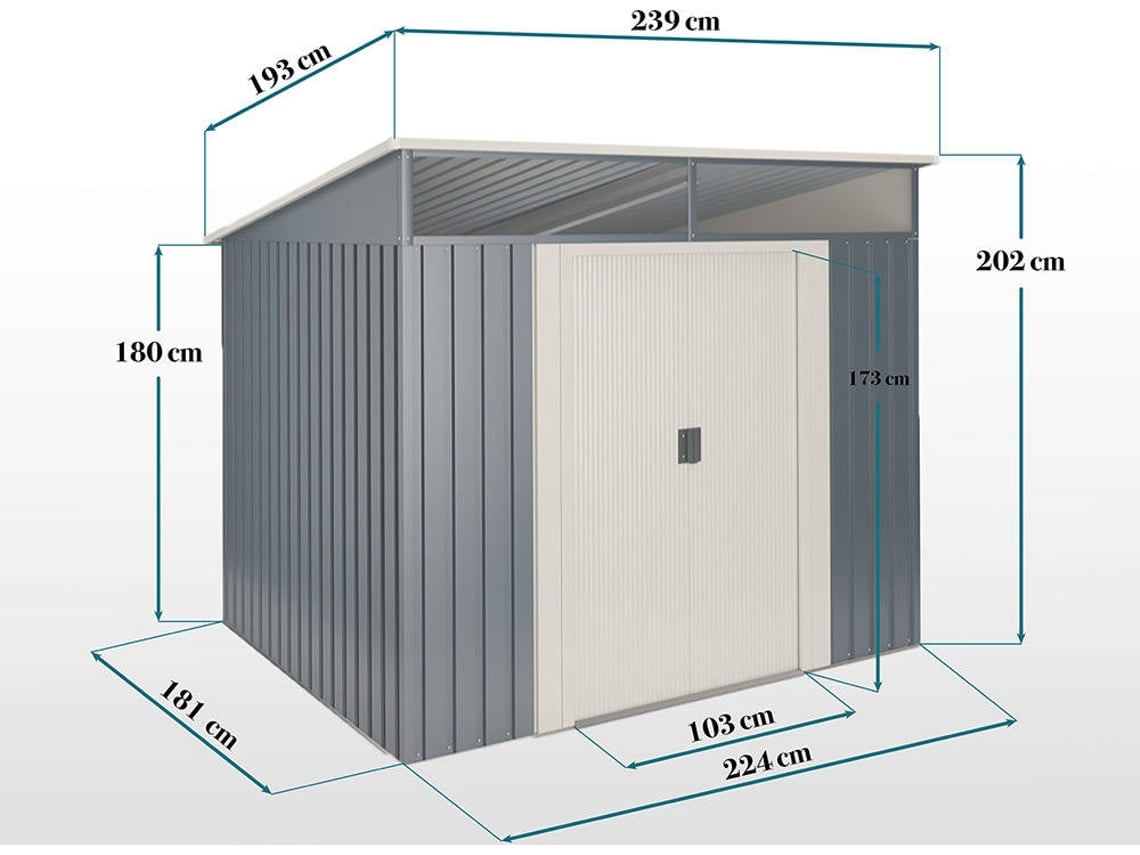Abrigo de Metal WASABI Stark ( 4,6m² - 194x239x203 cm)