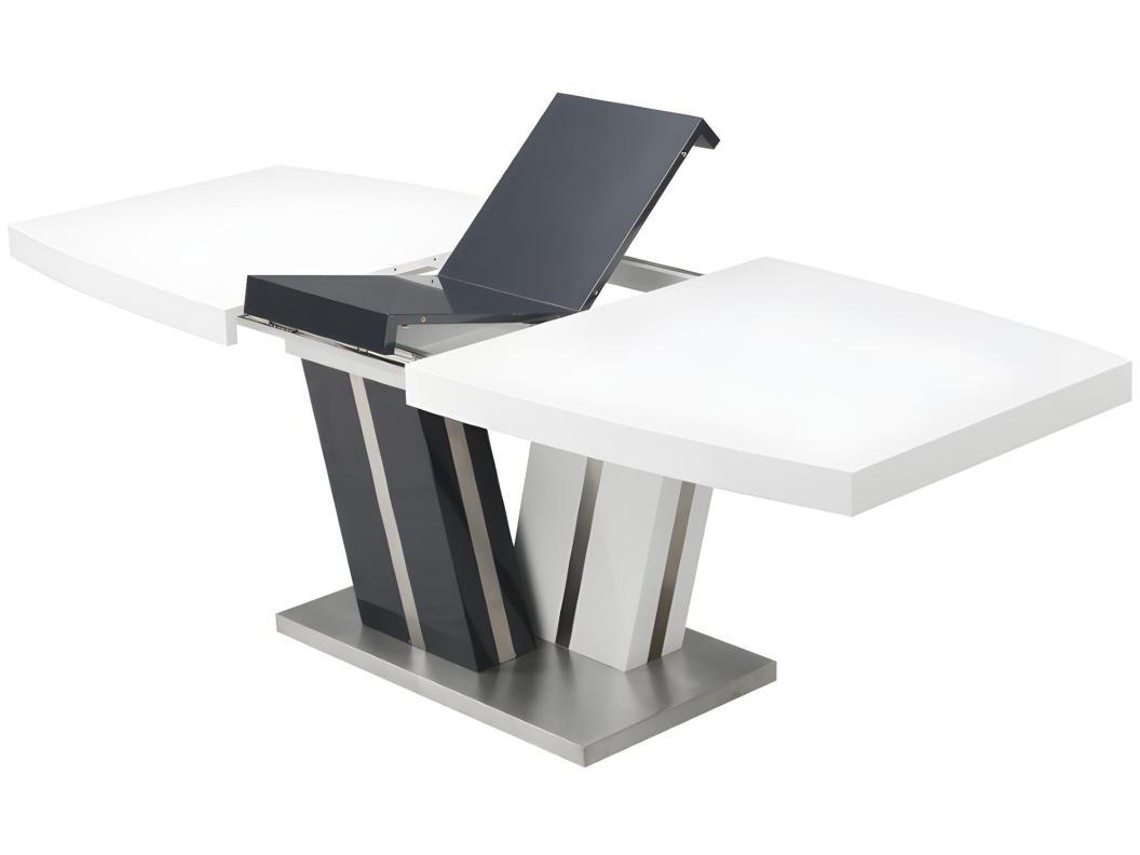 Mesa Extensível Noami VENTE-UNIQUE (Cinza Antracite e Branco - Aglomerado e derivados de madeira - 220x90x75 cm)