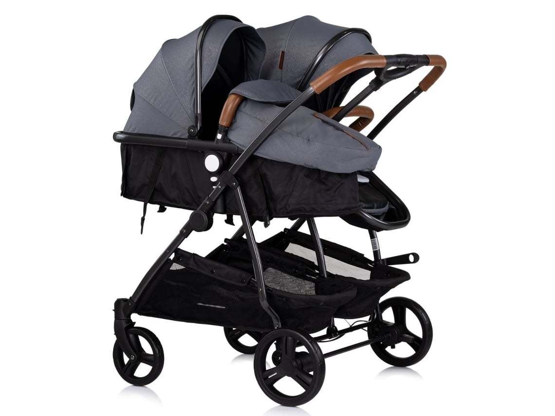 Carrinho De Bebê Duplo Chipolino Duo Smart, Cinza Nuvem