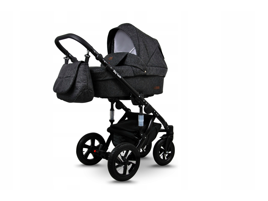 Carrinho de Bebé Multifuncional BABYLUX SKY LARK 4 Em 1 -Black Flex BLACK FRAME - Ajustável e dobrável Construção leve em alumínio - Acessórios