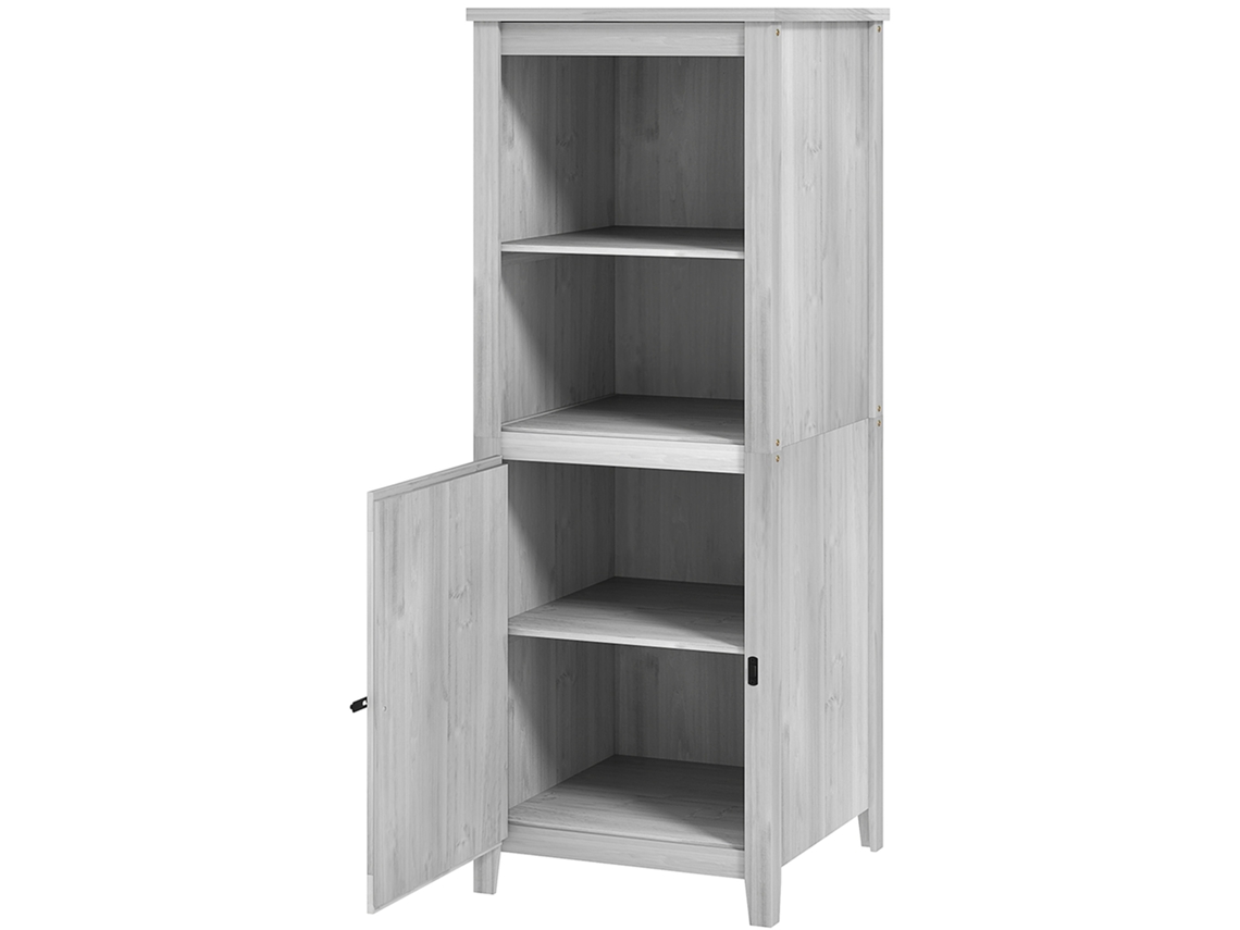 Casinha De Jardim Com Porta De Celeiro, Prateleiras Ajustáveis, Design Compacto, Madeira De Pinho, Cinza Claro. Btforus