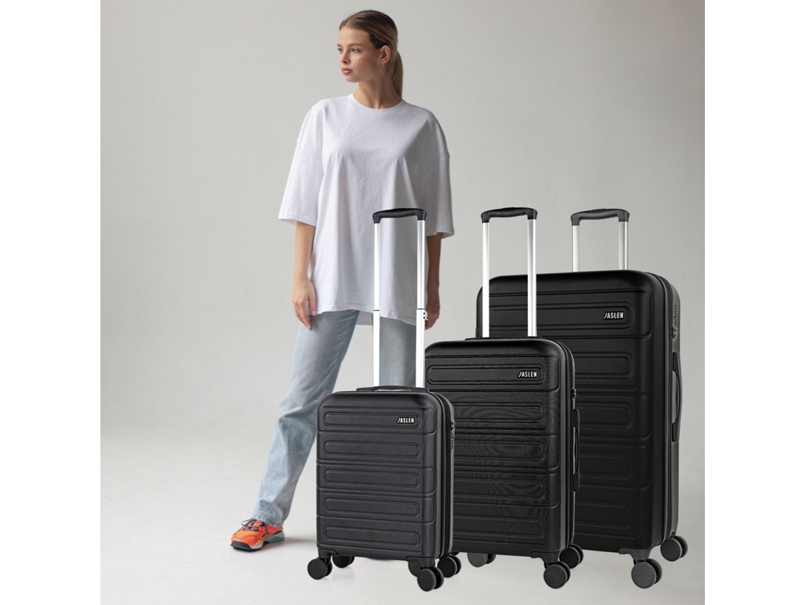 Conjunto de Malas Rígidas em Abs de Preto JASLEN Toulouse (48x73x28 Cm 80l)