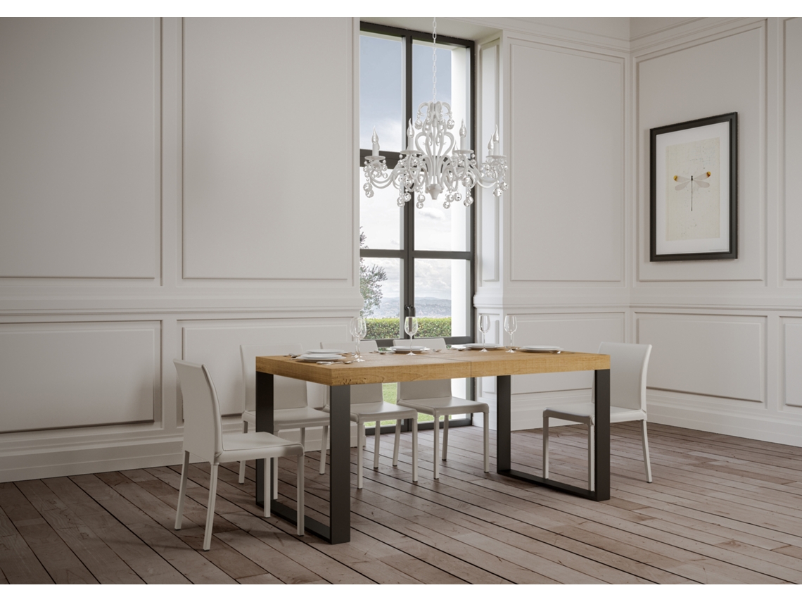 Mesa de Refeição ITAMOBY Tecno Premium (90x180/284 - Painéis em Melamina - Carvalho Natural)