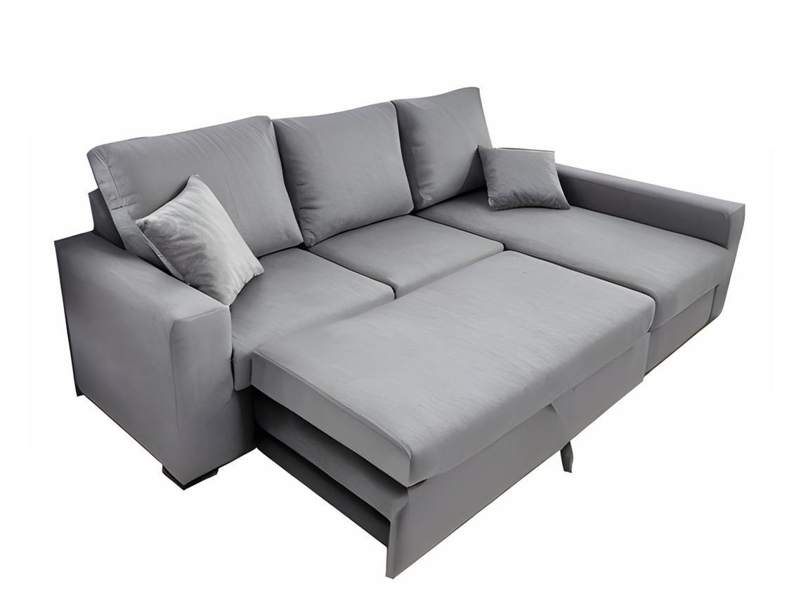 Sofá Chaise Longue ITÁLIA - Direito - Cinza (260X150 cm)