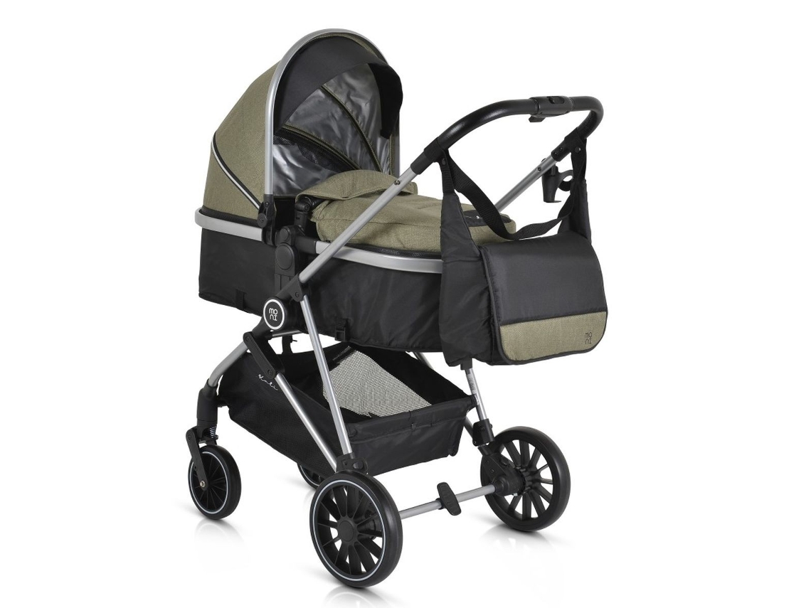 Carrinho de Bebê Duplo Conversível Kali Até 22 kg Da MONI Verde Oliva